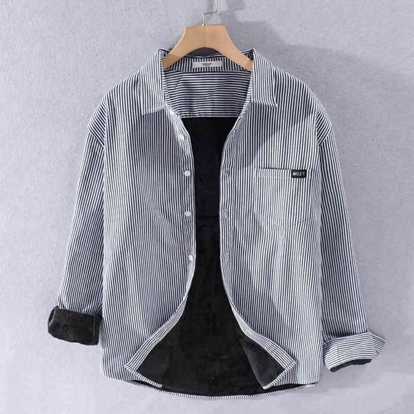

men's t-shirts autumn and winter plus veet warm stripe fashion cotton striped shirts for men casual comfortable shirt mens camisa nh49, White;black
