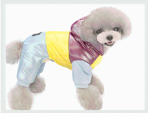 

dog apparel winter pet clothes thickening four-legged cotton warm rainbow coat for teddy chihuahua puppy dogs cat clothing