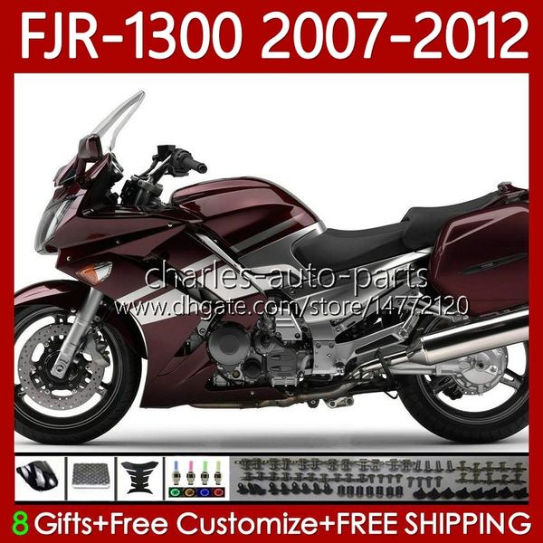 Fiering OEM per Yamaha FJR-1300 FJR 1300 A CC FJR1300 07 08 09 10 11 12 Moto Body 108No.56 Vino rosso FJR-1300A 2007 2009 2009 2010 2011 2012 FJR1300A 01-12 Kit carrozzeria