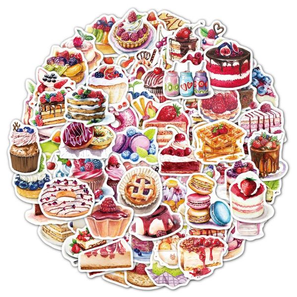 

gift wrap 100pcs delicious cartoon food cake stickers for notebooks stationary cute sticker aesthetic craft supplies scrapbooking material