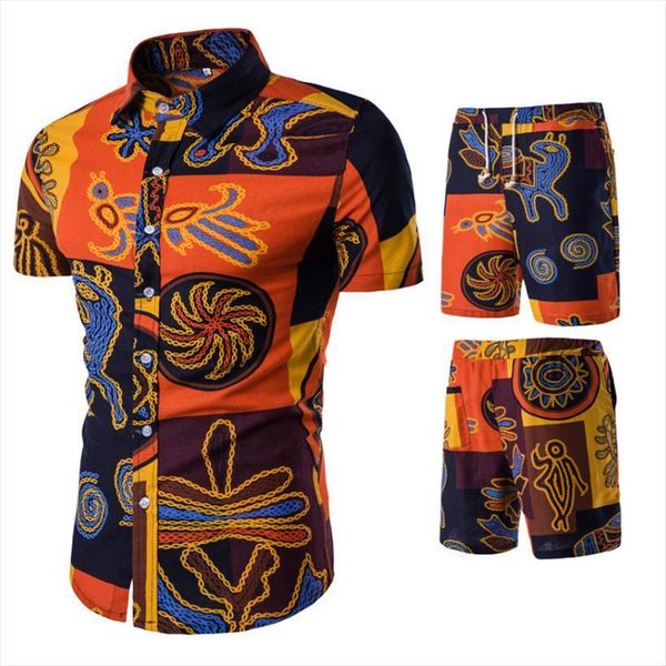 

fashion summer floral shirts print men tracksuits beach shorts casual set plus size 5xl chandal hombre tracksuit, Gray