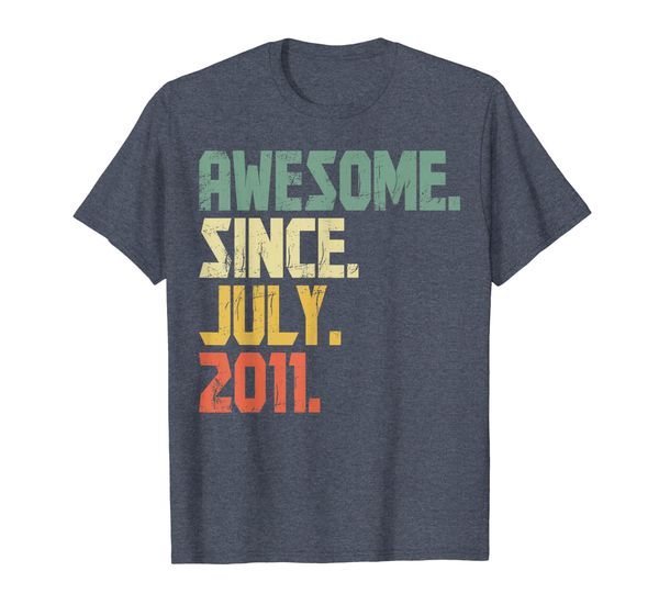 

awesome since july 2011 t-shirt gift born in 2011 shirt gift, White;black