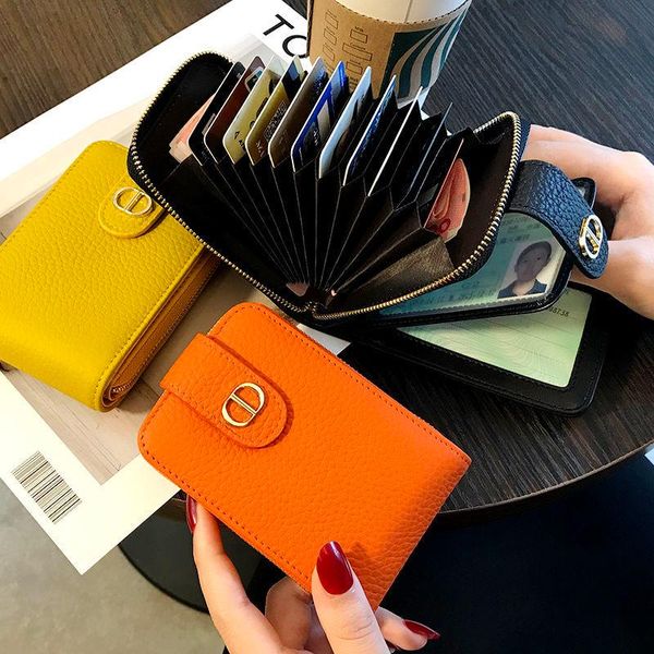 

card holders holder anti-theft anti-degaussing driver license leather wallet women pattern for coin purse, Brown;gray