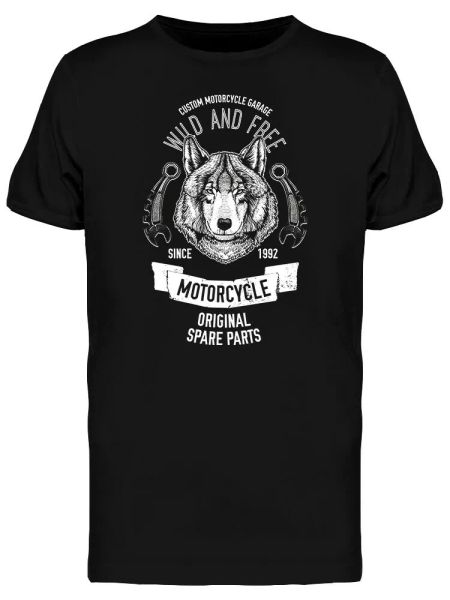 

wild and motorcycle men's tee -image by shutterstock, White;black