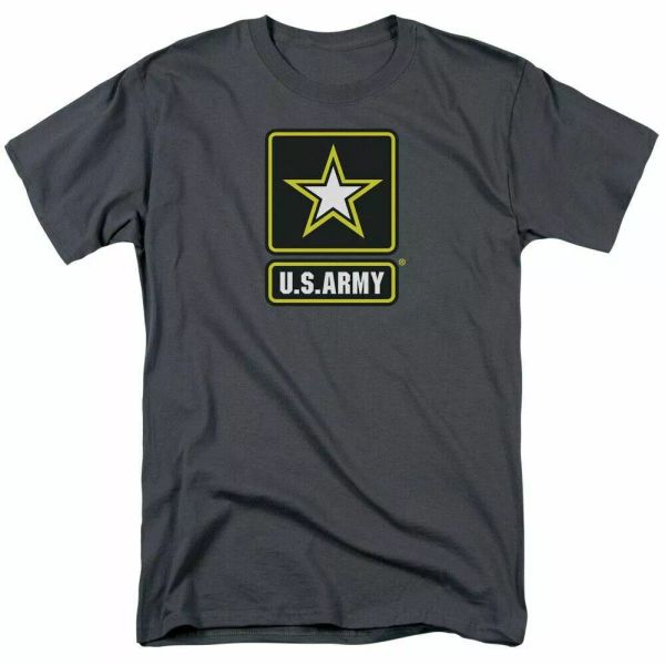 

u.s. army logo t shirt mens licensed usa military tee charcoal, White;black