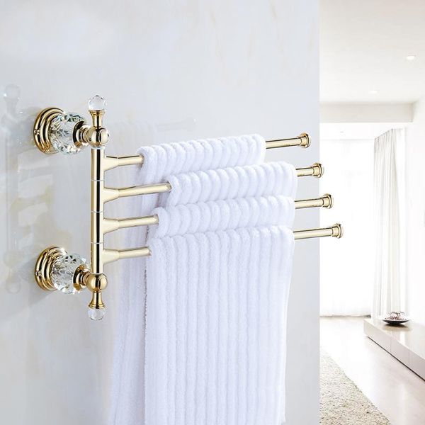 

towel racks leyden zinc-alloy and crystal activity four layer bars movable gold-plating rack holder bathroom accessories