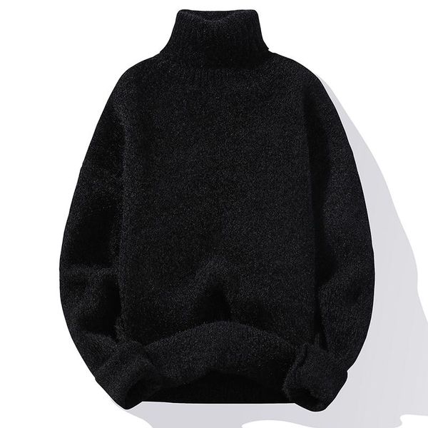 

men's sweaters mens sweater solid color turtleneck men knitted pullovers winter causal man clothes, White;black