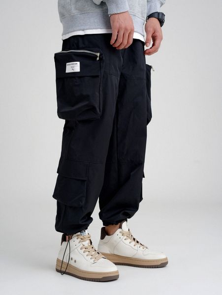 

men patch detail cargo pants i8gf#, Black