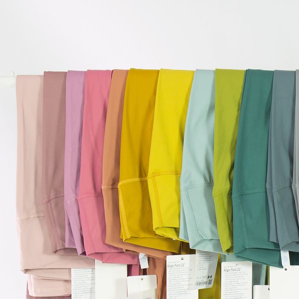 

gym womens leggings lu-32 nine point yoga suit pants high waist workout sports raising hips wear lulu elastic body-building quick drying sol, Black