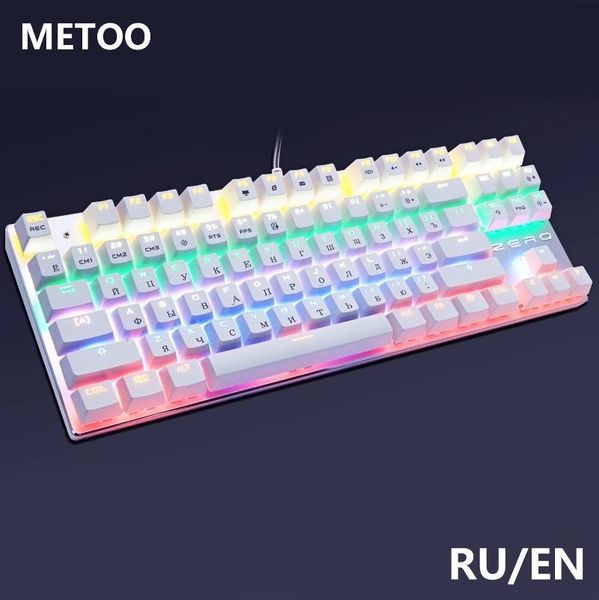 

87/104 gaming mechanical keyboard keys anti-ghosting blue/red switch wired led backlit russian/us for computer lapkeyboards
