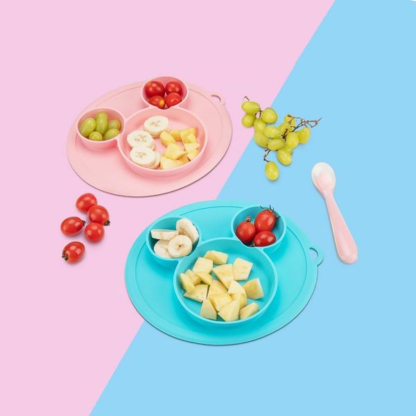 

bowls cup silicone supplement bowl baby dinner plates grid plate