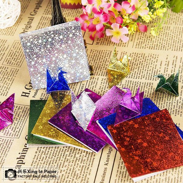 

other arts and crafts 90pcs 7cm*7cm origami handmade paper laser star butterfly heart pattern papel shining mix 5 colors romantic for lovers