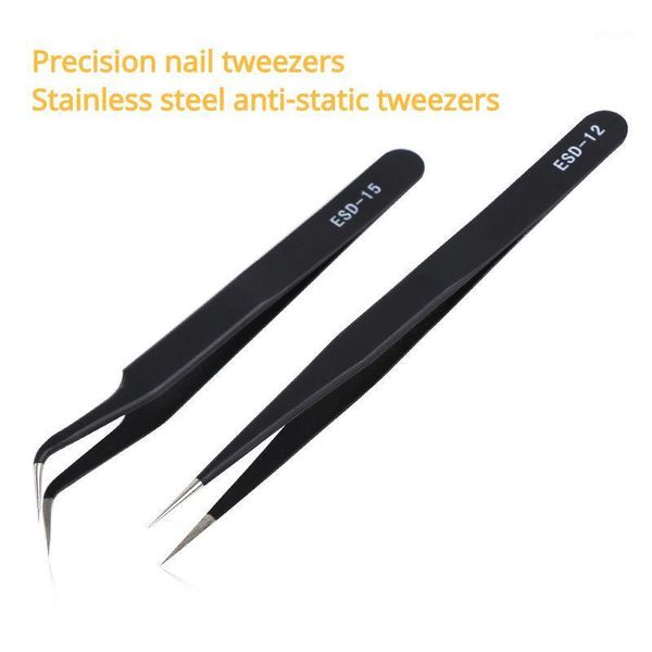 

nail art tweezers precision anti-static stainless steel eyelash grafting tools1