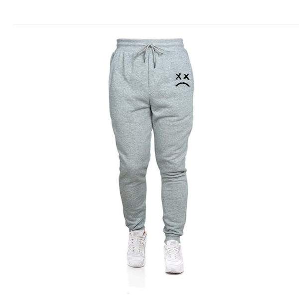 

men's pants men running training sports cotton trousers breathable slim beam mouth casual health male, Black
