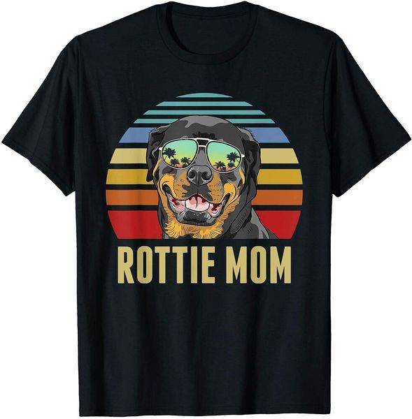 

rottie mom rottweiler dog vintage retro sunset beach vibe t-shirt size s-5xl, White;black
