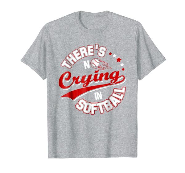 

there's no crying in softball t-shirt, White;black