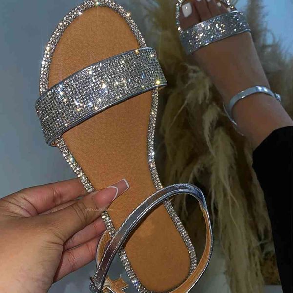

70% off wholesale flip-flops nouc rhinestone sandals bright diamond women bling slippers casual outdoor travel flat beach shoes summer, Black