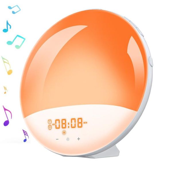 

desk & table clocks smart touch alarm clock with colorful color changing light to wake up bedside lamp led night