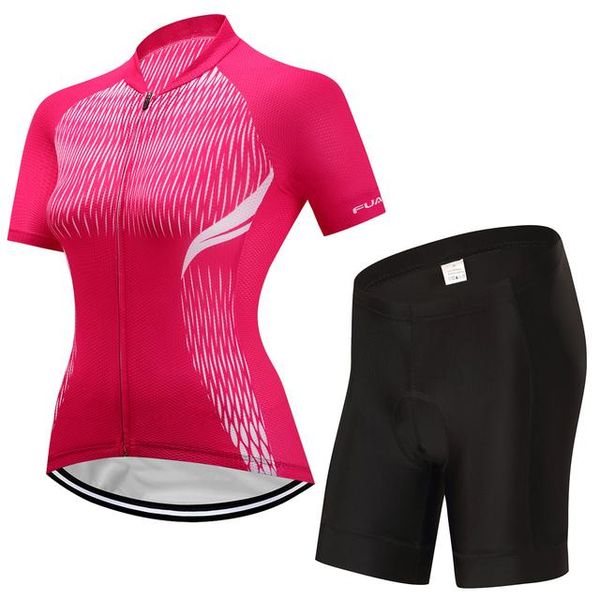 

pro team summer women bicycle cycling clothing riding wear mtb jersey quick dry breathable anti-uv bike clothes racing jerseys sets, Black;blue