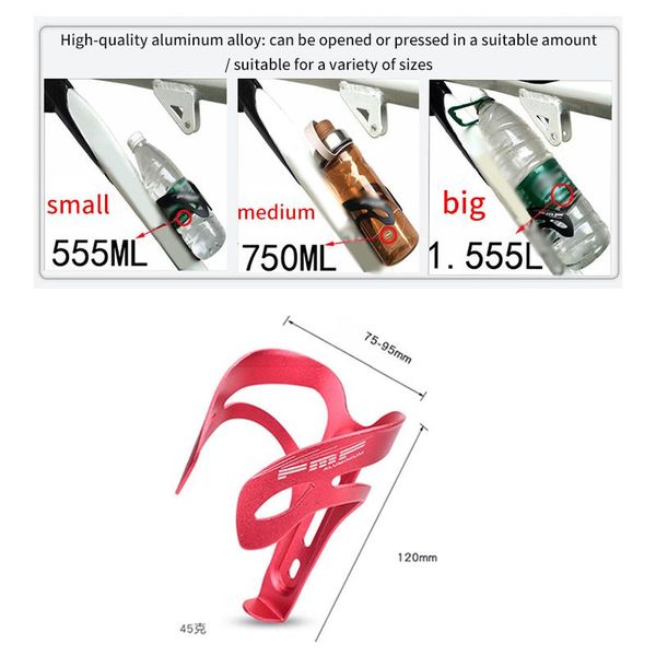 

cycling bike bicycle water bottle cage aluminum alloy holder accessories bottles & cages