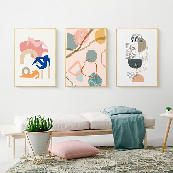

paintings trendy abstract geometric canvas painting interior wall art poster and print figure body picture for living room home decoration