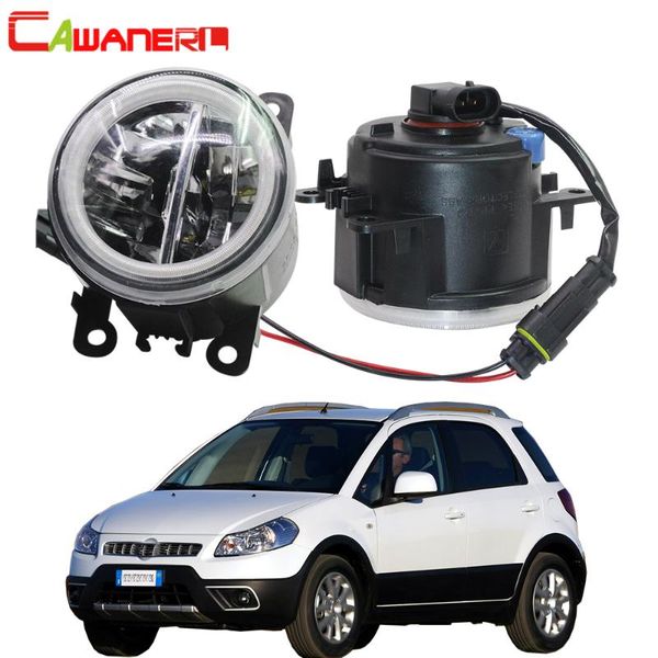 

other lighting system cawanerl for sedici 2009-2021 car accessories 4000lm led lamp fog light + angel eye drl daytime running h11 12v