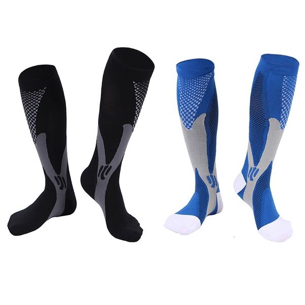 

running compression socks men women athletic sports football cycling elastic stockings, Black
