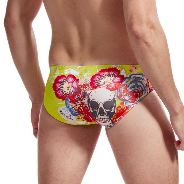

men's swimwear low waist men maillot de bain homme trunks swimming briefs printed beach shorts swimsuit surfing with push-up pad
