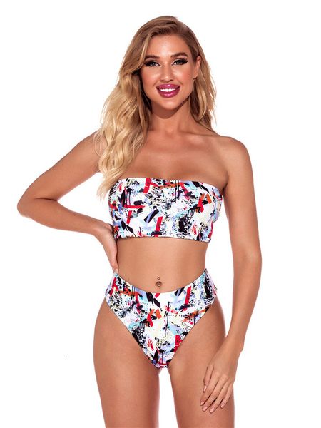 

fashion 2021 split swimsuit, Red;black