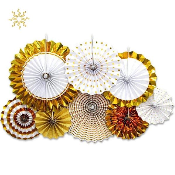 

wall stickers 8pcs flower hanging banner sticker garlands rose gold paper party decoration supplies wedding garland 2021