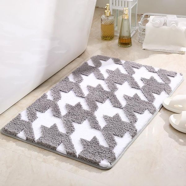

bath mats houndstooth mat door bathroom non-slip kitchen absorbent floor rug toilet
