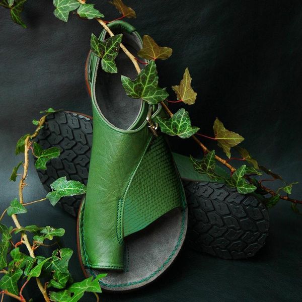 

concise flat with peep toe wedges rome gladiator women sandals big size solid boho shoes patchwork buckle casual, Black