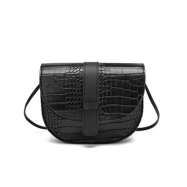 

shoulder bags 2021women crocodile pattern saddle handbags summer fashion pu luxury