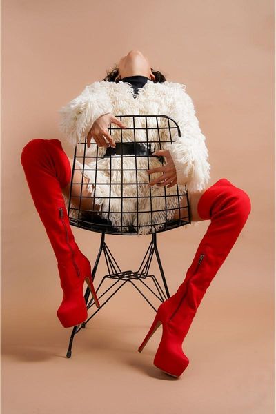 

boots pages suede high-heeled over the knee women 's season modern design zipper detail long casual stylish women's fashion boat, Black