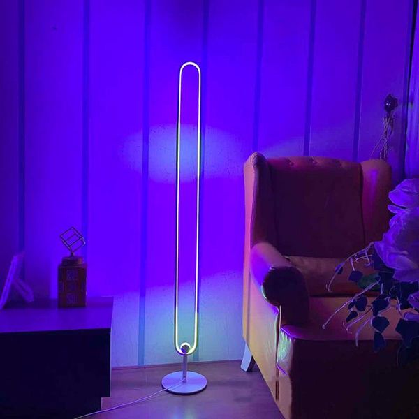 

modern rgb corner floor lamp nordic colorful lamps for living room decor indoor bedroom minimalist atmosphere remote light