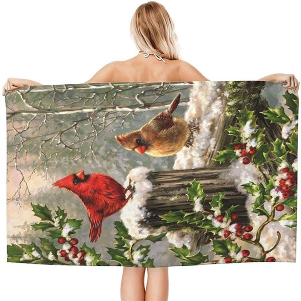 

towel winter snow birds holly highly cotton bath face absorbent premium quality lightweight superfine fiber beach towels