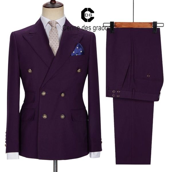 

men's suits & blazers cenne des graoom men suit set double breasted 2 pieces tailor-made blazer jacket pant tuxedos wedding dress party, White;black