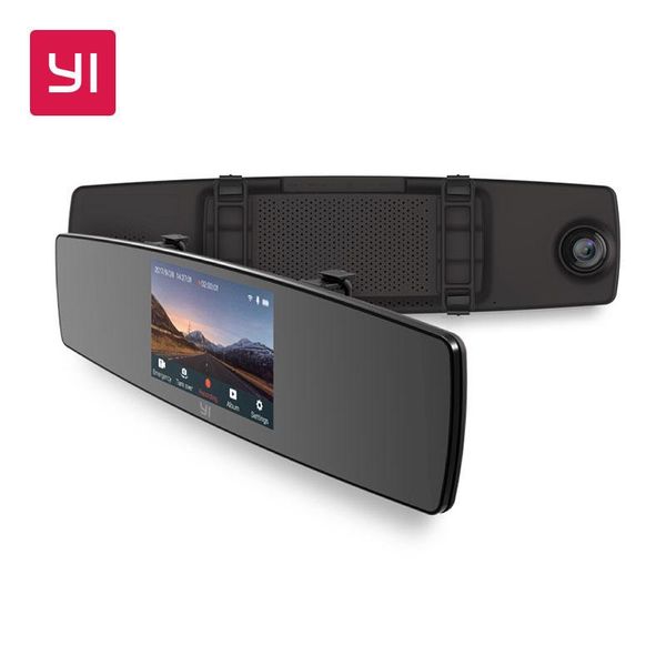 

cameras yi mirror dash cam dual dashboard camera recorder touch screen front rear view hd g sensor night vision parking monitor