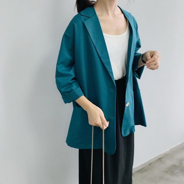 

blazer feminino solid casual thin 2021 autumn women single breasted v neck chaqueta mujer korean blazers women's suits &, White;black