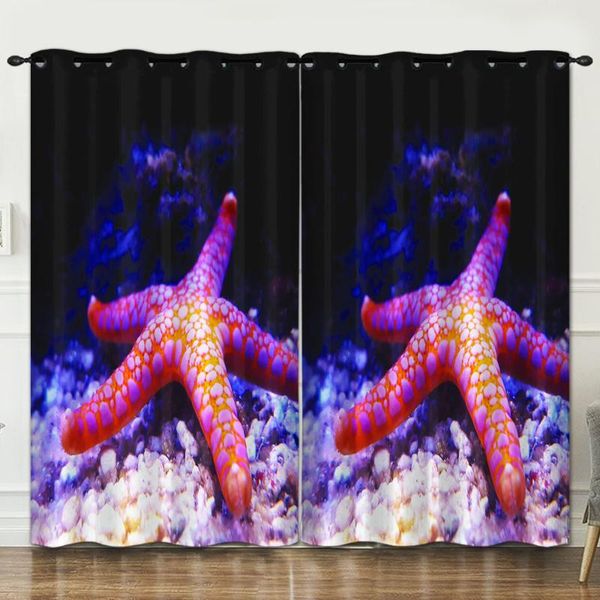 

curtain & drapes marine organism bedroom living room decoration background cloth pink curtains luxury