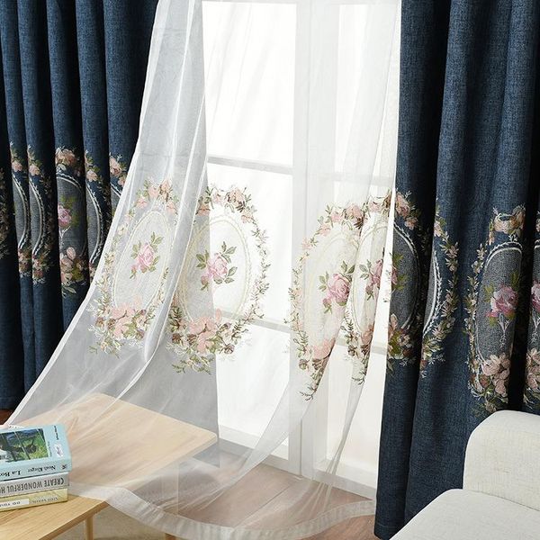 

curtain & drapes linen curtains, embroidery flower curtains in the mirror, living room, bedroom