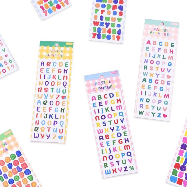 

gift wrap korean candy color number letters stickers diy scrapbooking junk journal diary po mobile phone computer