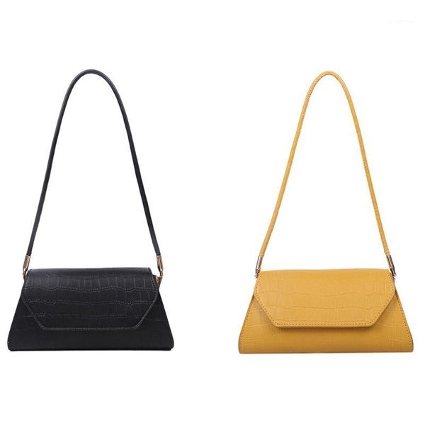 

evening bags 2 pcs crocodile pattern women's handbag fashion pu leather luxury messenger bag casual black & yellow