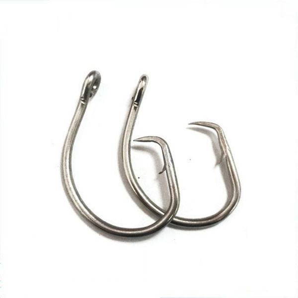 

4pcs/bag stainless steel white offset tuna circle bait fishing hook size 15/0 ring eagle hooks