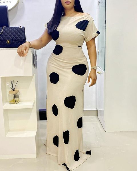 

large one-piece wave dot print one-sided high waist slim, White;black