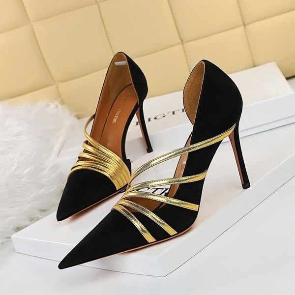 

dress shoes bigtree women shoe nightclub banquet fashion 2021 hollow out high heels autumn pointed stiletto elegant pumps single, Black