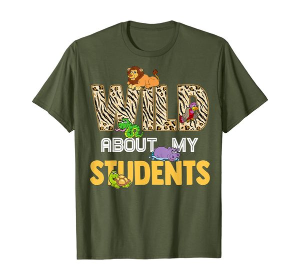 

great teacher t shirt wild about my students safari animals t-shirt, White;black