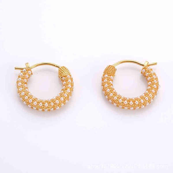 

earrings charms hip hop personalized gold plated shop small pearl hoop for wedding party 2022, Golden