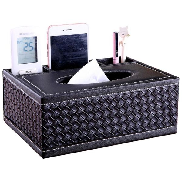 

faux leather storage table tissue box home living room deskorganizer holder contanier napkin bathroom offices paper boxes & napkins