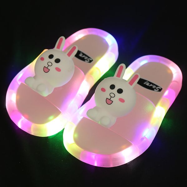 

light up children led slippers baby bathroom sandals kids shoes for girl boys flip flops toddler 80% off outlet online sale, Black